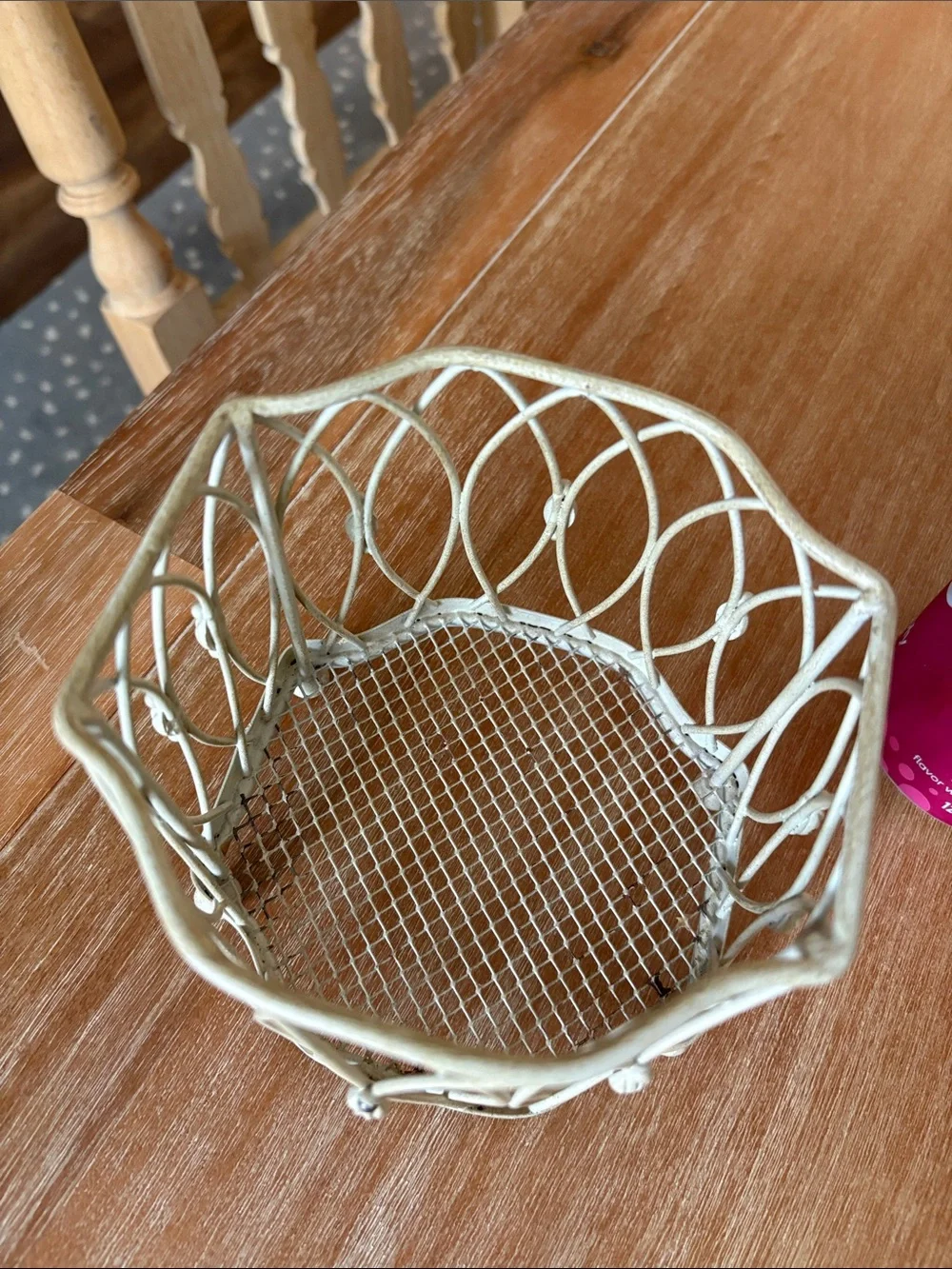 Decorative Cream Metal Basket
